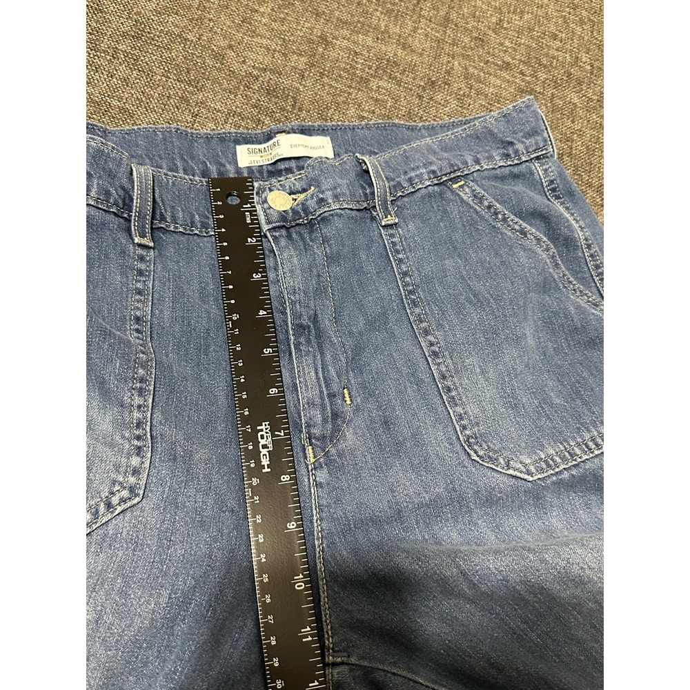 Signature by Levi Strauss & Co Women's Size XL Everyday Jogger Blue Denim Pants - Picture 3 of 9